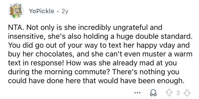 There are some major double standards here.