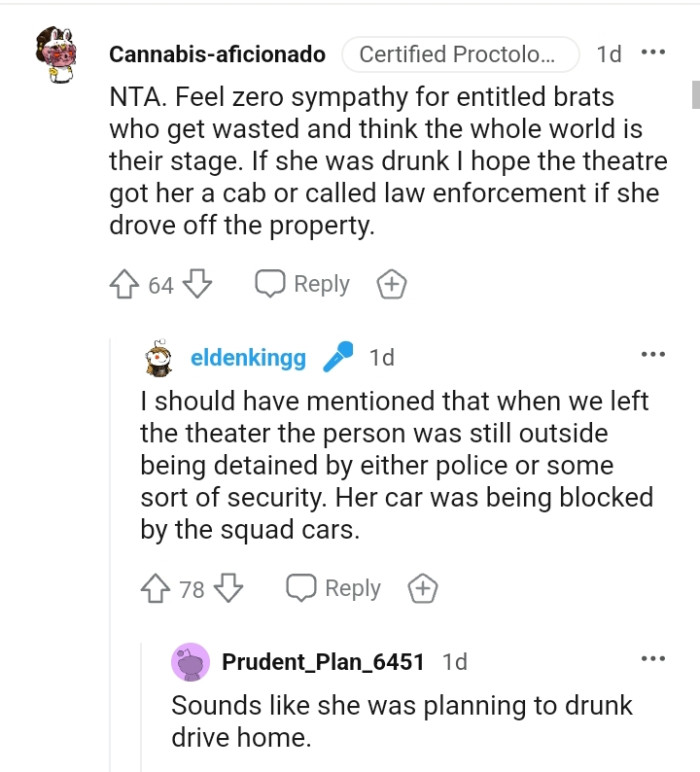 The OP says the lady's car was being blocked by the squad cars