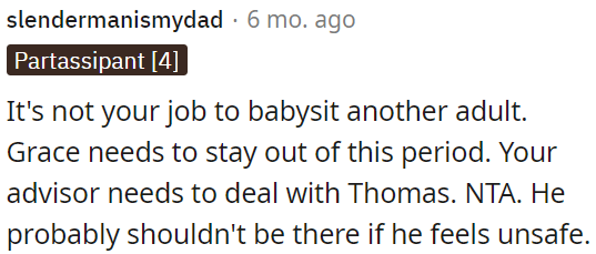 OP should let the advisor handle Thomas.