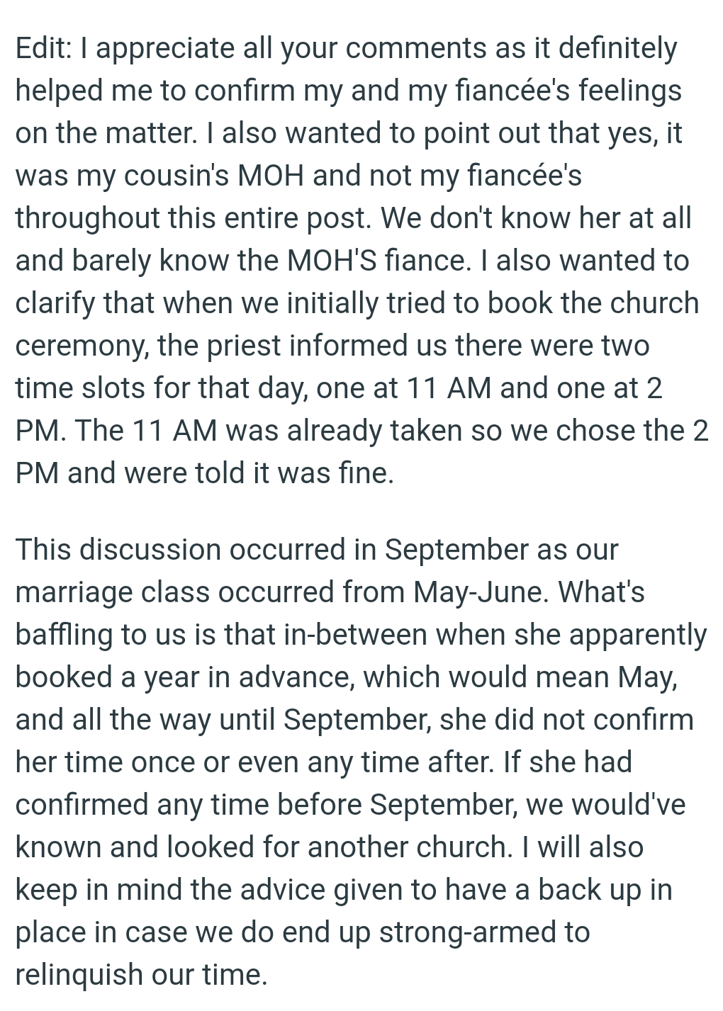 The OP added this edit to further update Redditors