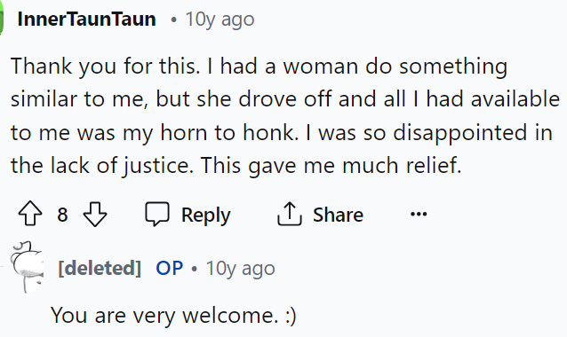 We all are thanking this person for doing exactly what we've always wanted to do.