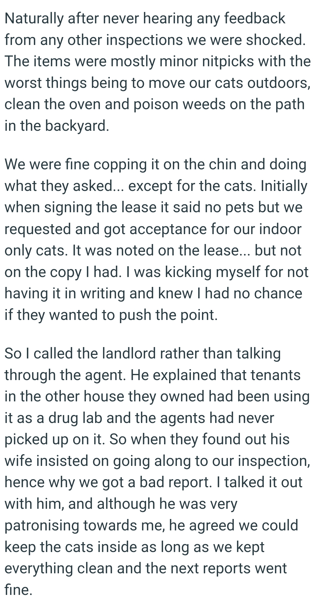 The OP and His Partner Were Fine Copping It on the Chin and Doing What They Were Asked