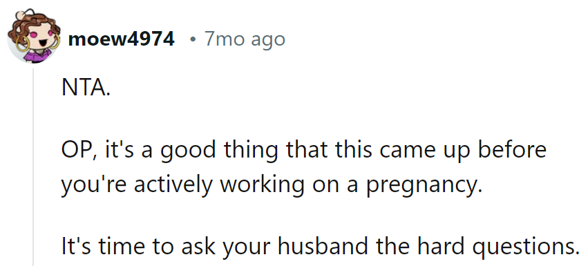 Lucky break before the stork arrives! Time for some tough talks with hubby.