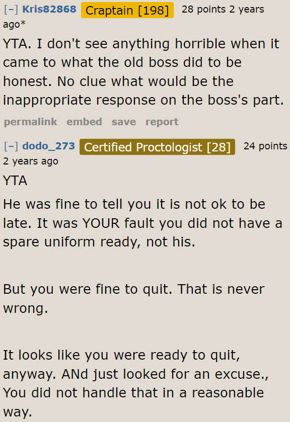 The boss had every right to reprimand the OP, even if he was a departing employee. It was unprofessional of the OP to talk back.