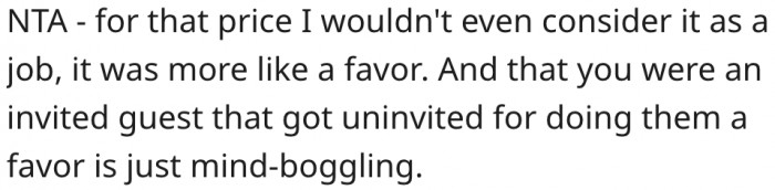 13. It wasn't a job but a favor to his friend.