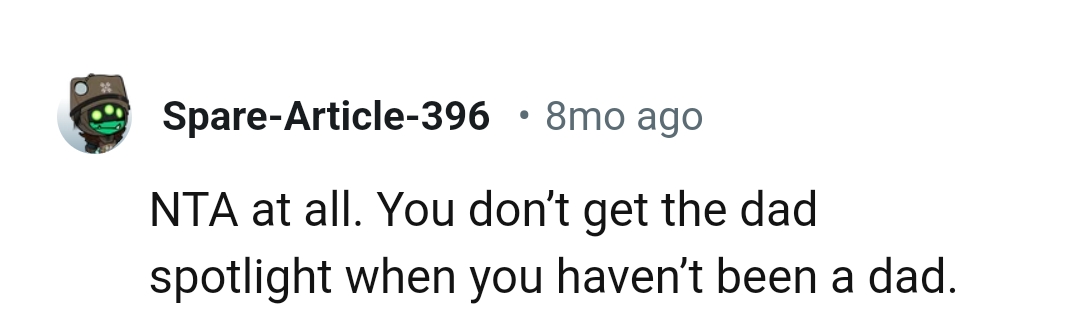 You don't get that right if you've been a deadbeat dad