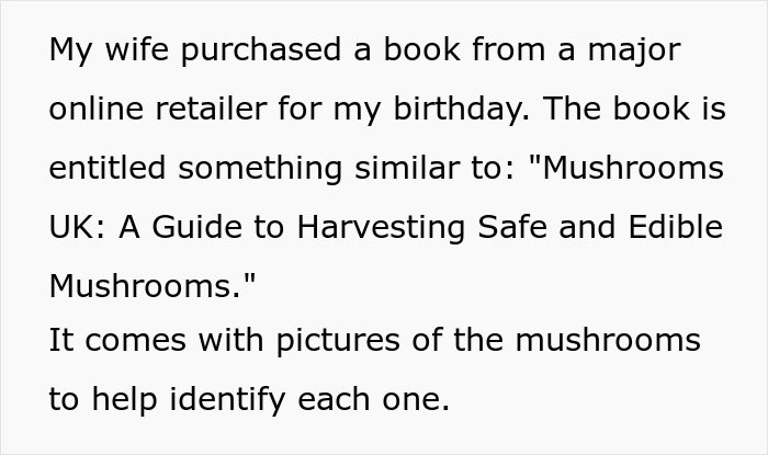 The book was supposed to be a guide for edible mushrooms.