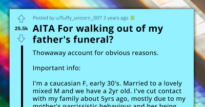 Redditor Asks If It's Wrong To Leave Father's Funeral Early Following Racist Insults From Her Mother