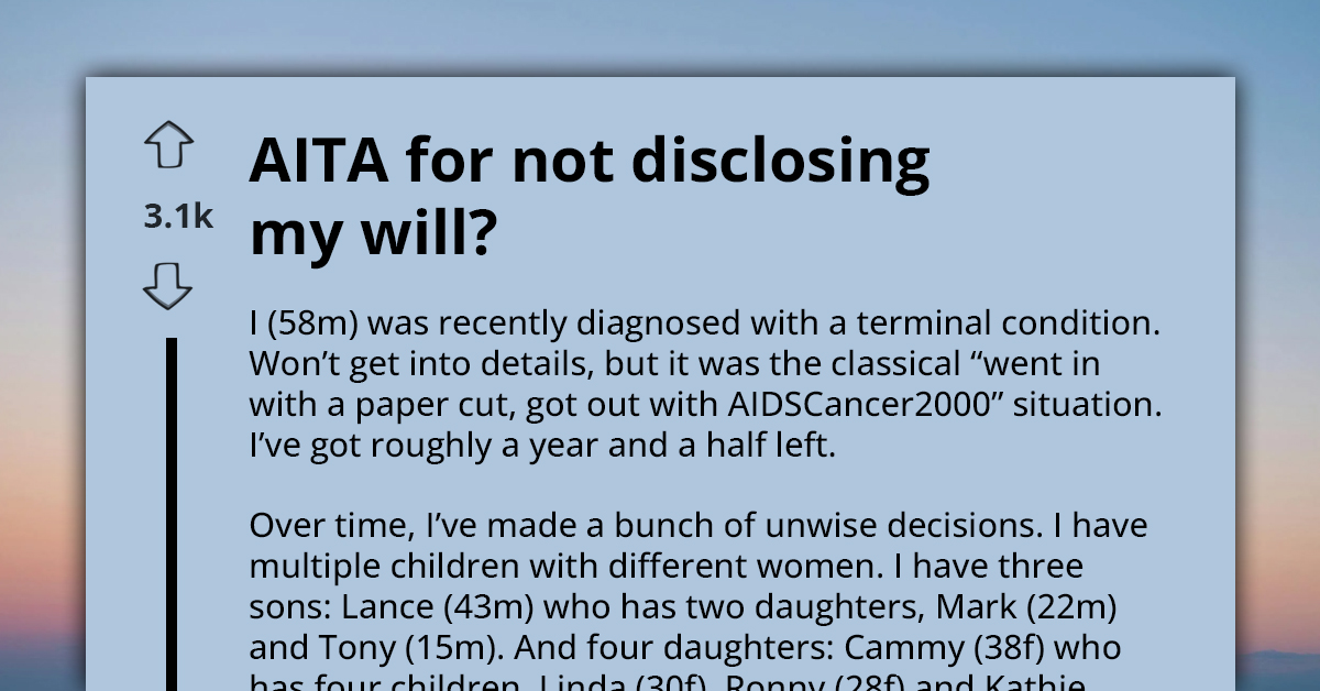 Father Sparks Family Tensions By Keeping Will Secret Amid Terminal Diagnosis