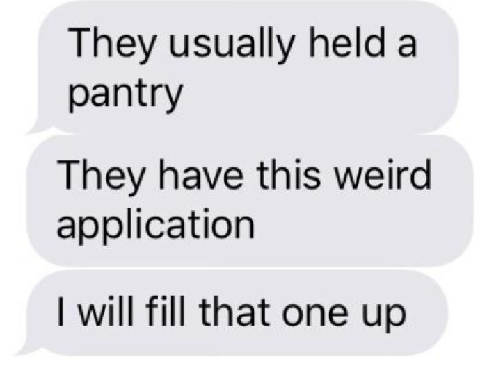 She said she would fill out an application for the food.