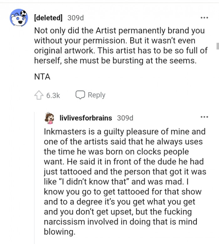 This tattoo artist has to be so full of herself