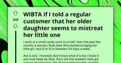Concerned Candy Shop Staff Asks If It's an A-hole Move to Report a Loyal Customer's Older Child for Mistreating the Younger One