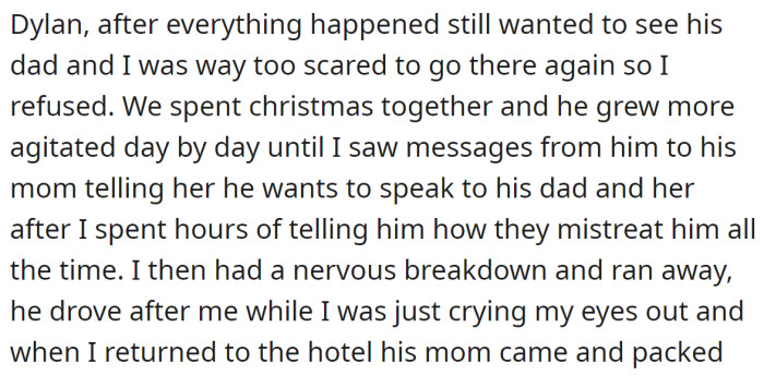 He and his father have a strained relationship, which has caused so much stress for the OP: