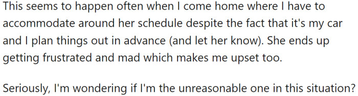 So, now she asks the Reddit crowd for advice