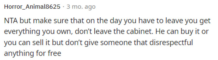 This part is very important for her to remember because she doesn't have to leave that stuff, and she needs to make sure she's protecting herself in this way.