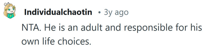 Nope, he's an adult.