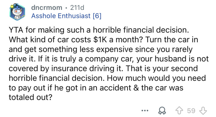 What a horrible financial decision.