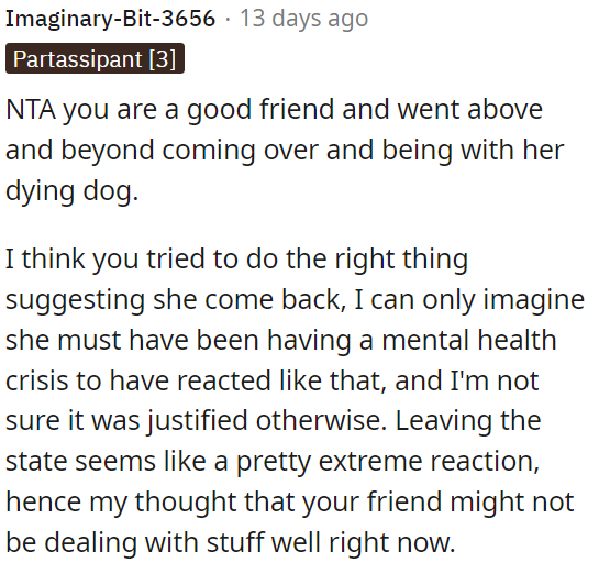 It seems she may be struggling with her mental health, as her reaction was extreme.