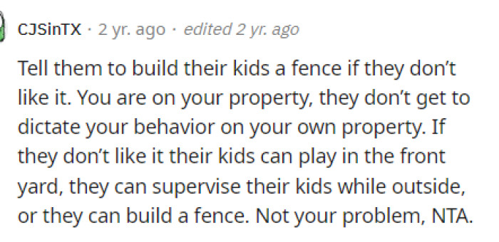 People even gave OP ideas on how he could compromise, but going inside wasn't one of them.