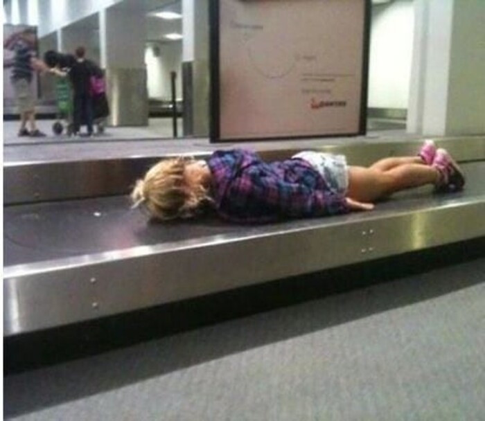 18. Her flight must have been exhausting!