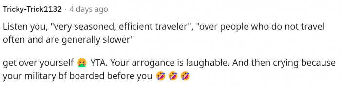 To me, she already sounds like a snooty military wife. Oops.