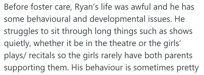She shares that her nephew struggles with attention and public situations, which has made family events more difficult for everyone.
