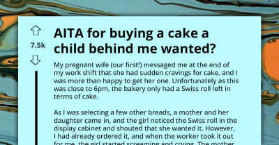 Husband Rushes To Bakery To Buy Cake His Pregnant Wife Craved, Buys Last One, Causing Young Girl To Have Tantrum Because She Also Wanted It