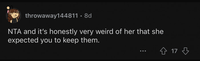 That's not something people normally keep after a relationship is over.