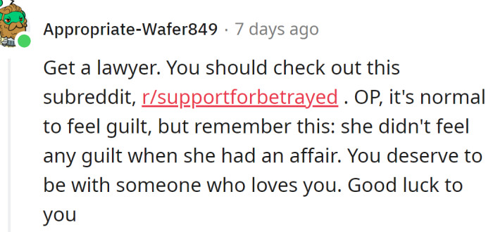 The OP deserves to be with someone who loves him