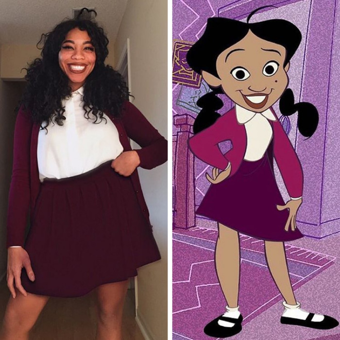 15. Here, she is cosplaying as the character Penny Proud from The Proud Family