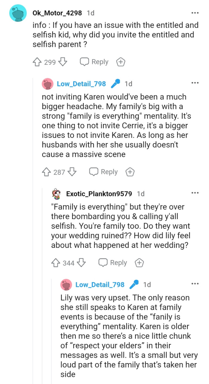 This Redditor wants to know why the OP invited the entitled and selfish parents