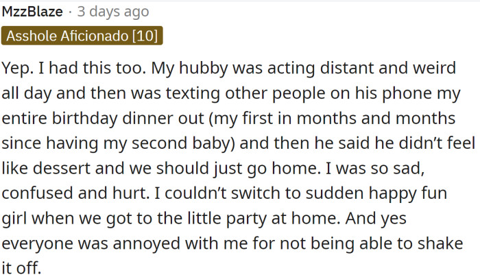 You cannot just switch your feelings off