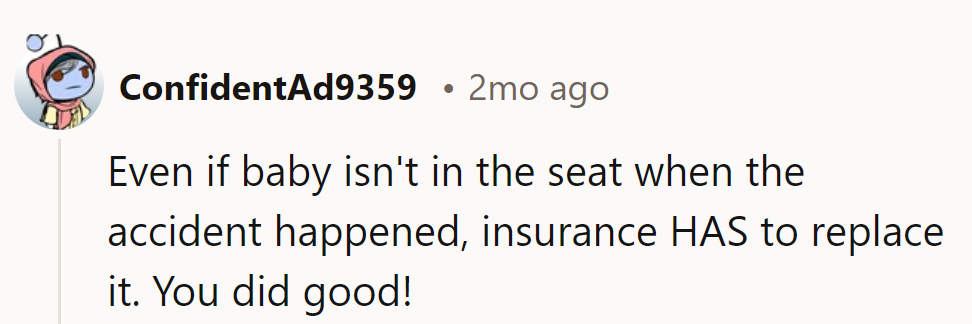 Car seats: the true MVPs of post-accident perks. Safety upgrade, courtesy of insurance.