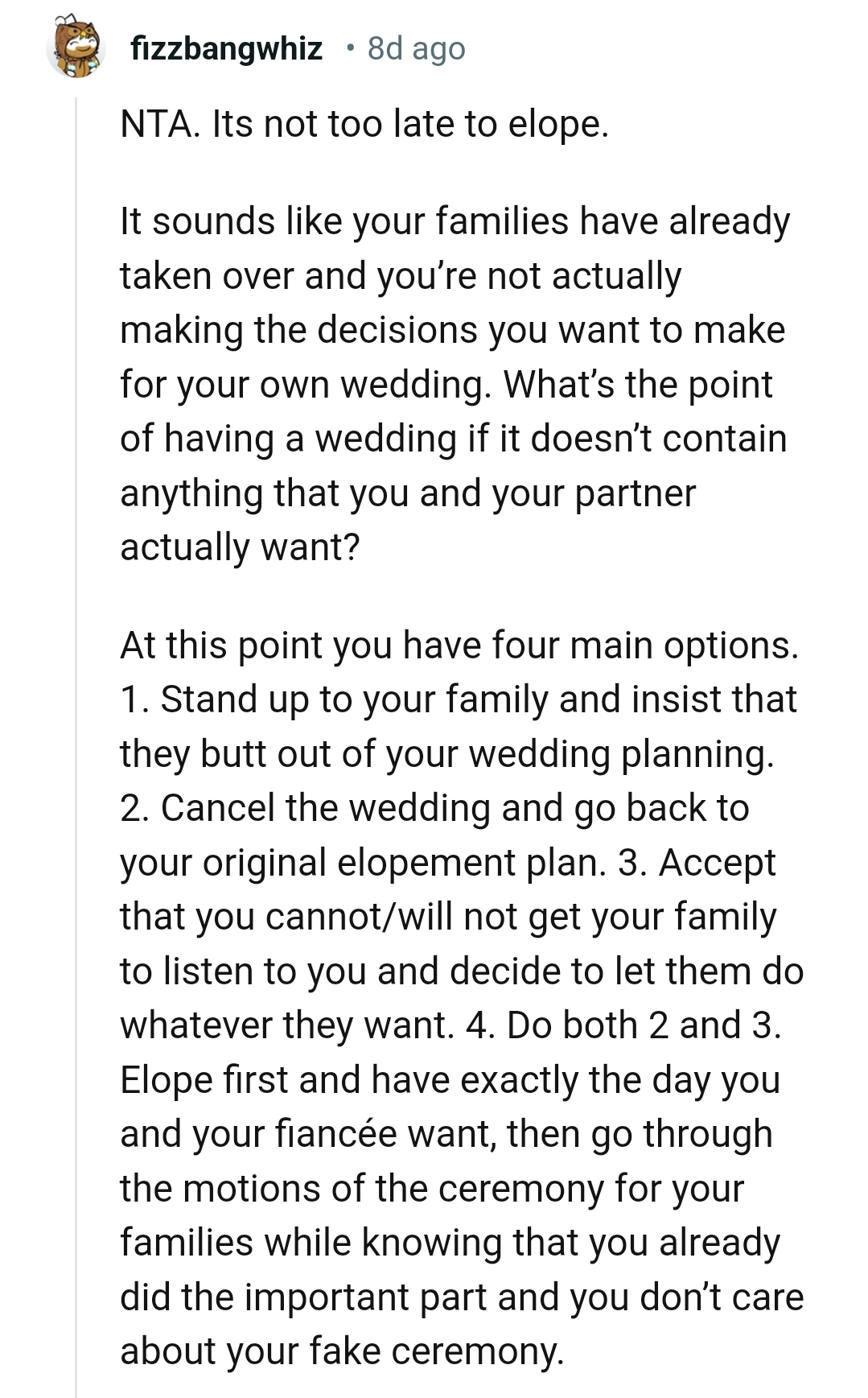 The OP Isn't Making the Decisions He Wants to Make