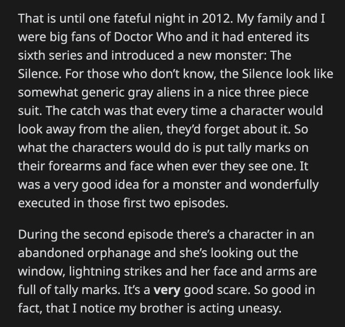 OP asked their dad to pause the episode because he needed to go to the bathroom. It was a lie.