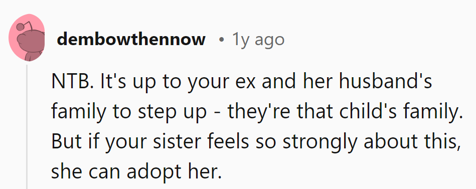 Passing the torch? Sounds like his sister's auditioning for the lead.