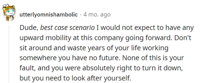 They're right; no upward mobility in sight. It's like a ladder with missing rungs.