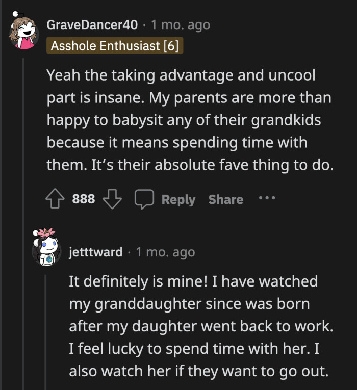 OP herself stated that their parents haven't complained about babysitting May's kids. How OP feels about that is irrelevant.