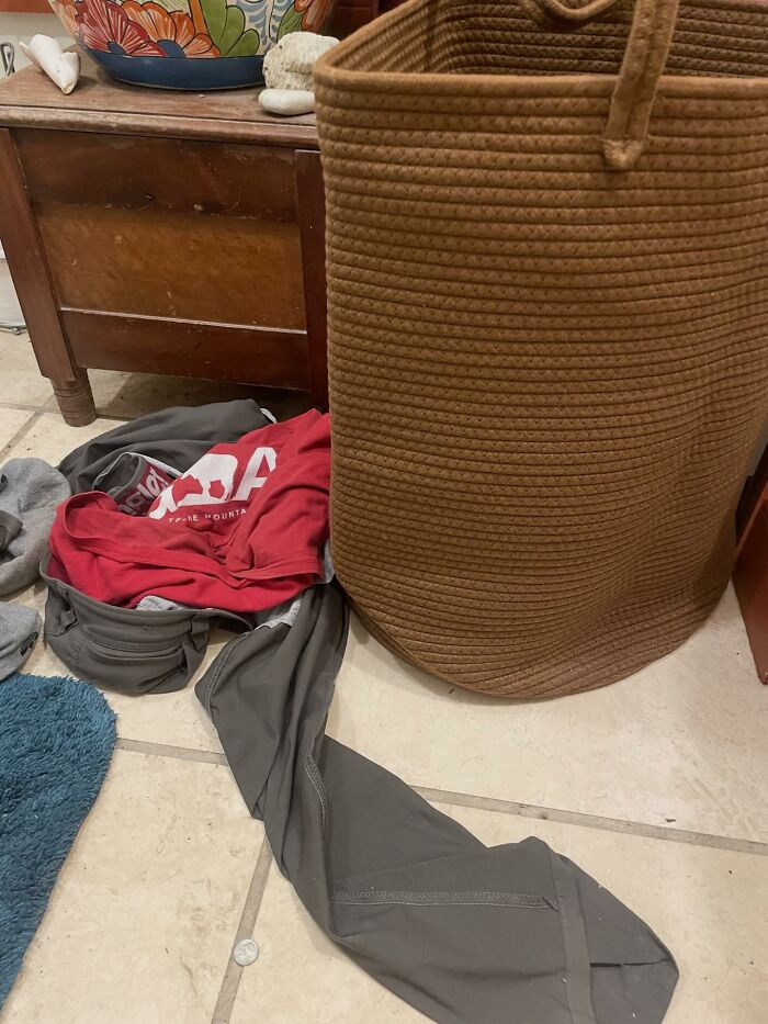 This Was 10 Minutes After He Ran This Empty Laundry Basket Upstairs
