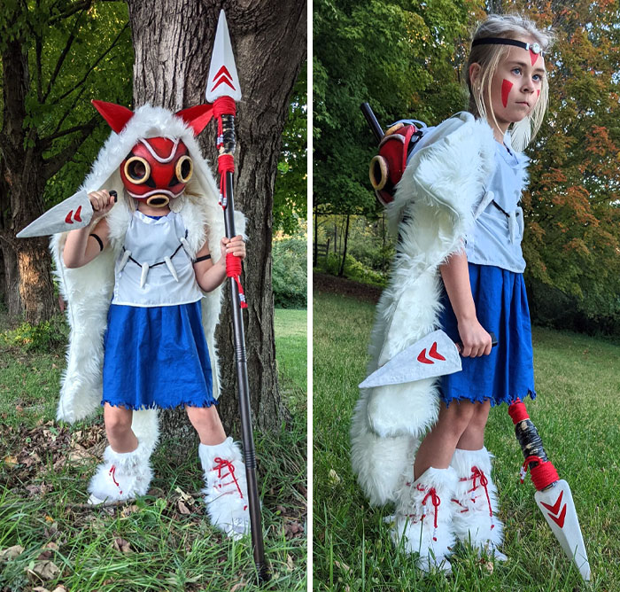 28. Made My Daughter A Princess Mononoke Costume For Halloween This Year