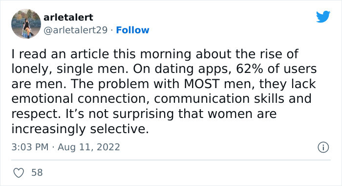The number of men on dating apps has made it easier for women to be more selective