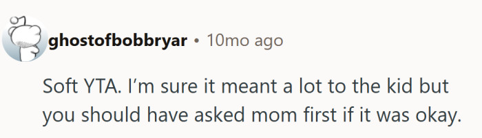 Sometimes two things can be true at once: it was kind, and it still crossed a line.