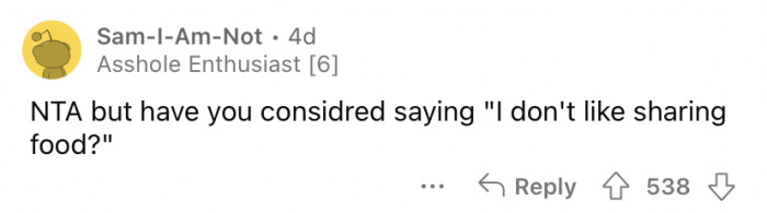 Okay, but perhaps just say 'no.'