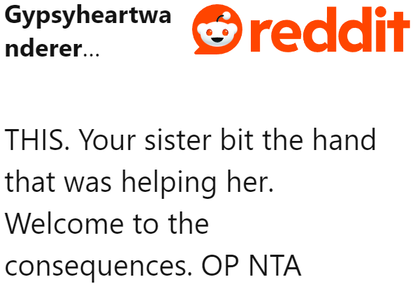 This is the result of her actions.