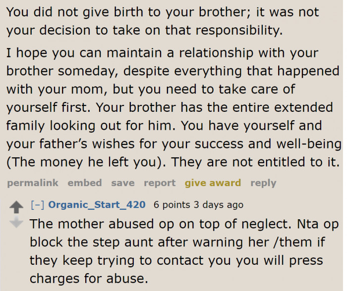 His brother is not his responsibility.