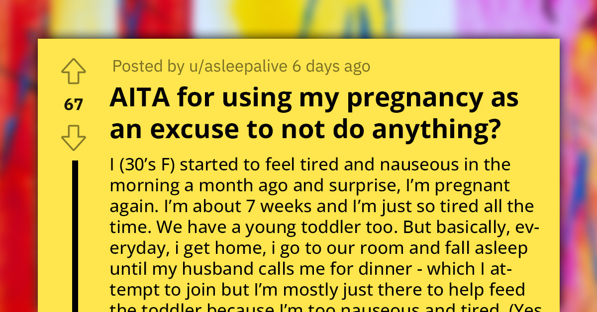 Man Accuses His Wife Of Using Her Pregnancy As An Excuse Not To Do Anything, Redditors Support Wife