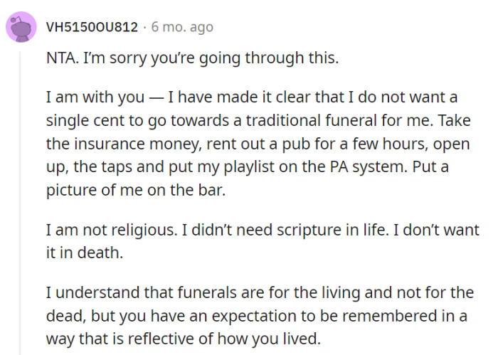 It's tough going through this, but it's refreshing to see someone planning a 