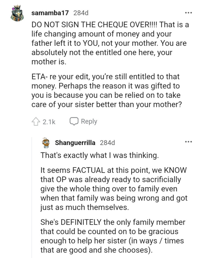 The OP's still entitled to that money