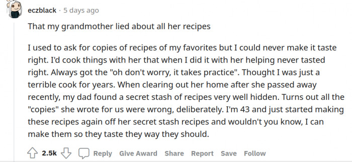 6. Did every grandma have a secret recipe that was completely ordinary?
