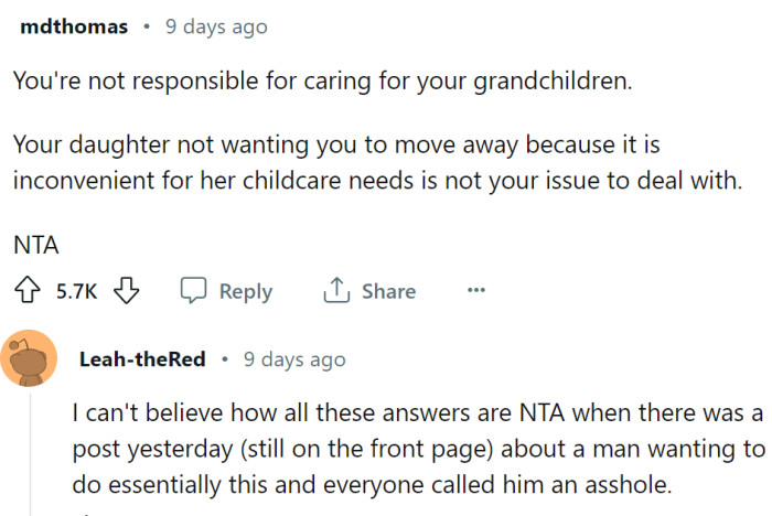 OP is not responsible for taking care of her grandchildren, and many Redditors agree. However, it seems that the verdict depends on the way the post is written, reasoning, and even gender.